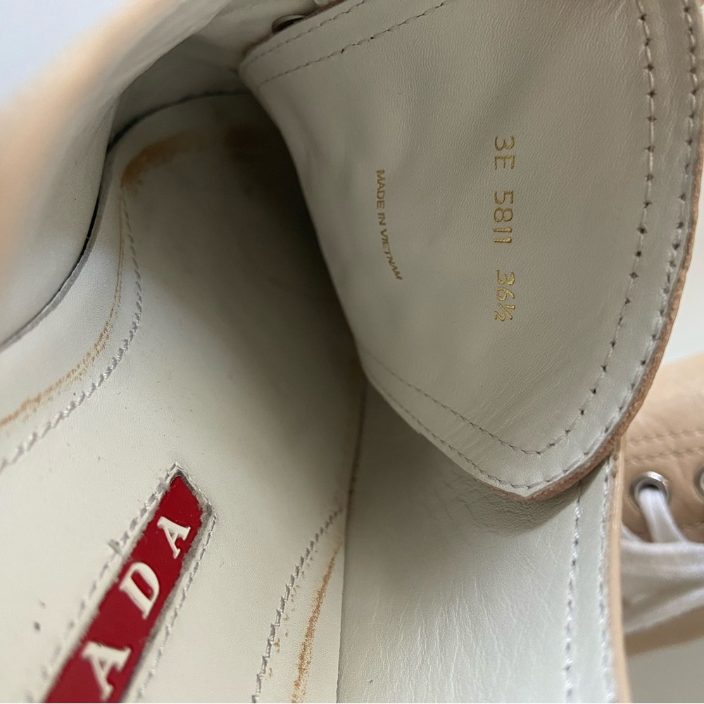 Prada Beige Nude Patent Leather Low top Sneakers - Picture 7 of 7